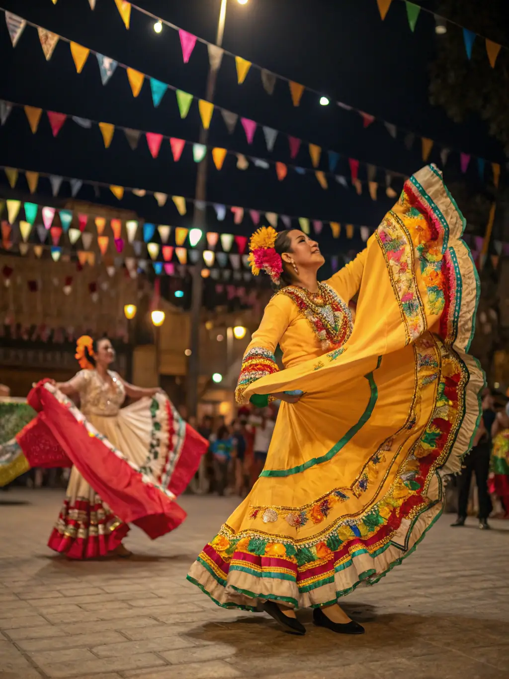A dynamic image of a cultural festival, featuring traditional music, dance, and colorful costumes, celebrating cultural diversity and heritage.